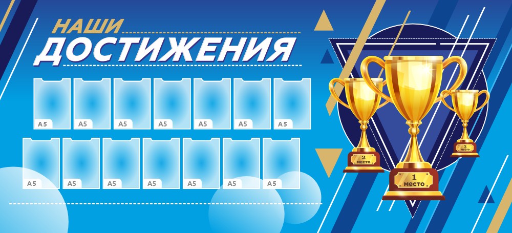 стенд спортивный наши достижения с карманами